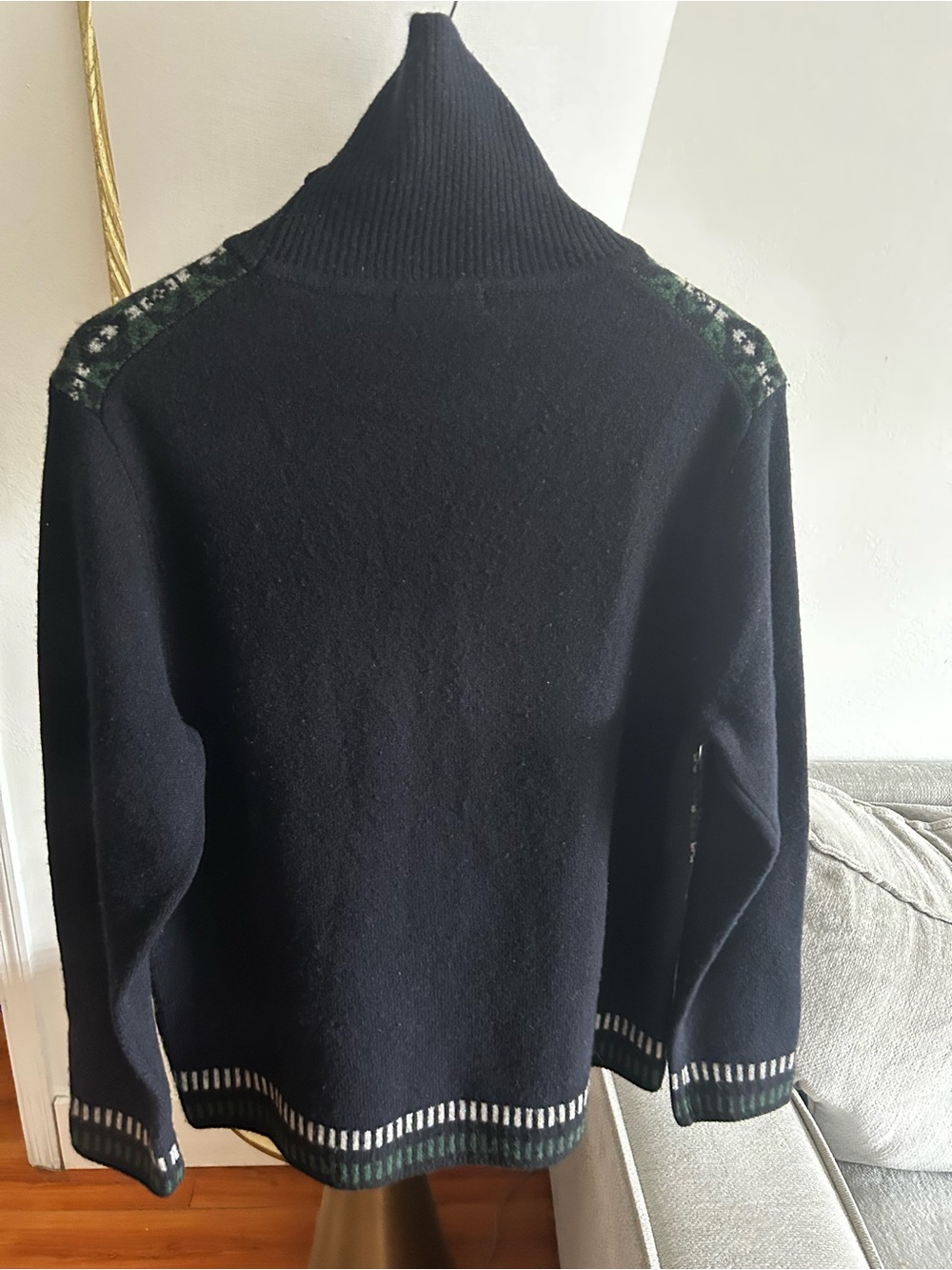 JW Anderson x Uniqlo Sweater Womens L Turtleneck Wool Fisherman Fair Isle - Picture 6 of 11